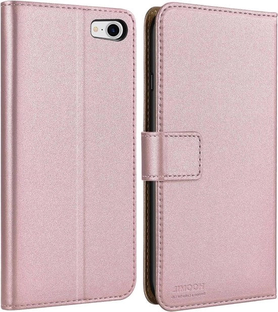 Caspoletto Premium per iPhone SE 2022/2020, iPhone 8 e iPhone 7 - caso di pelle premium a scomparsa in rosé oro con produzione curata.