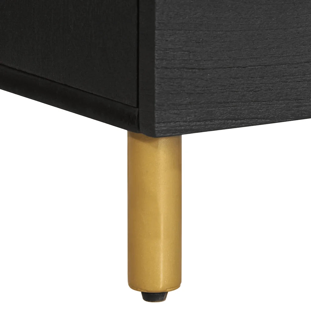 vidaXL Comodino Nero 40x33x46 cm in Legno Multistrato