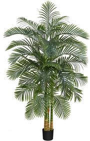 Pianta Artificiale di Palma d'Oro 210cm Resistente ai Raggi UV, Grande Pianta Artificiale di Palma per Interni, Decorazione di Interno e Esterno