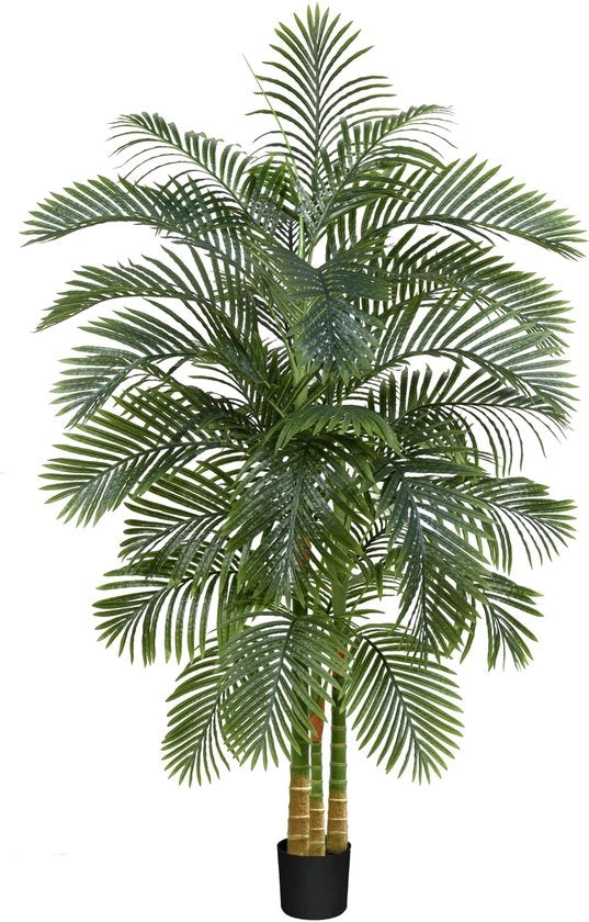 Pianta Artificiale di Palma d'Oro 210cm Resistente ai Raggi UV, Grande Pianta Artificiale di Palma per Interni, Decorazione di Interno e Esterno