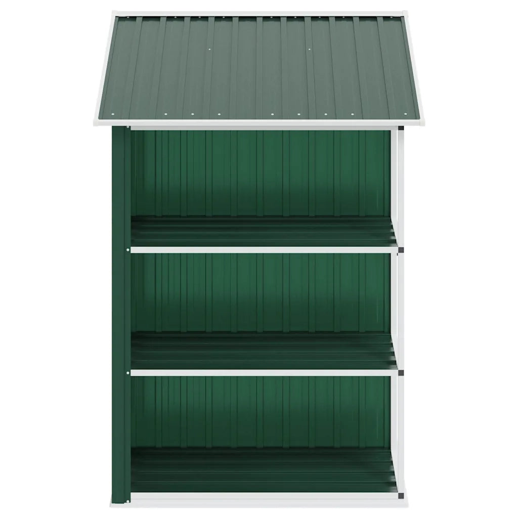 Capanno da Giardino con Scaffali Verde 205x130x183 cm in Ferro