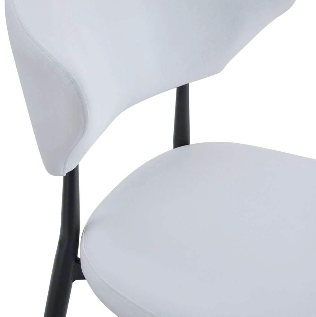 Set da pranzo moderno con tavolo rotondo da 100 cm in MDF effetto legno e 4 sedie bianche in PU ergonomiche