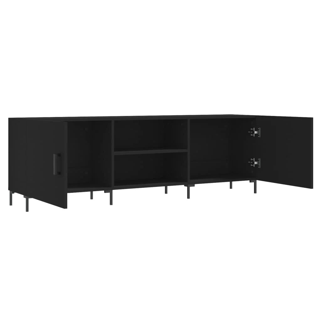 Mobile TV multimediale scaffale TV mobile TV sala da pranzo soggiorno camera da letto 150 x 30 x 50 cm legno ingegnerizzato nero 02_0026005