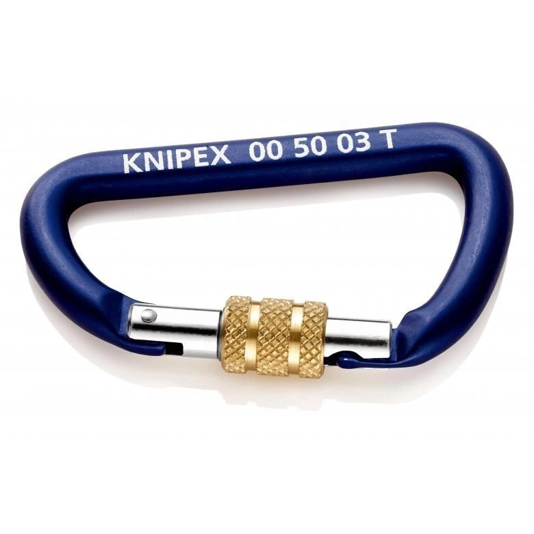 Knipex 00 50 03 T BK Moschettone di blocco a forma di D Alluminio Twistlock 2 pz colore Blu