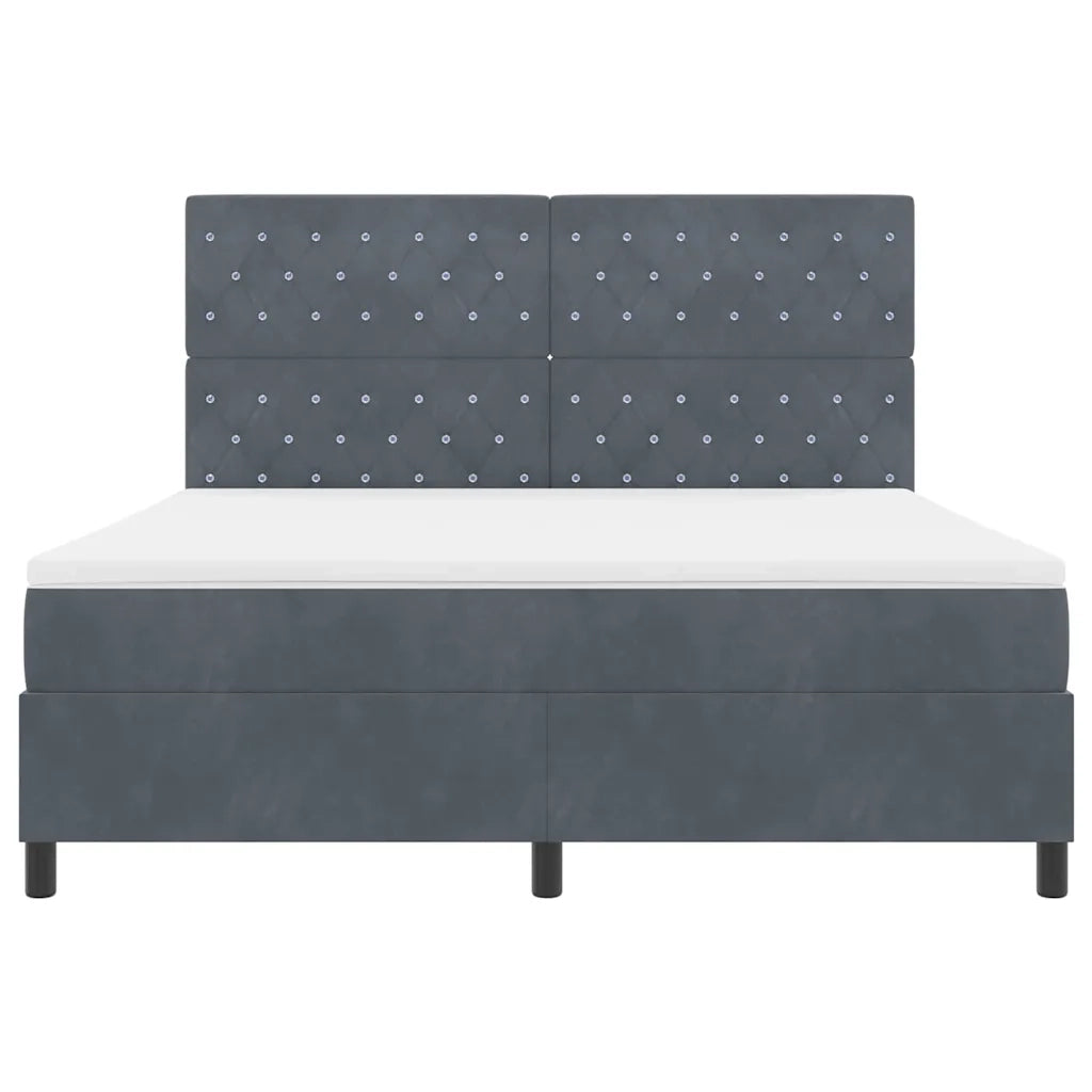 Letto a Sorgente LED Grigio scuro 180 x 200 cm Velluto 3343263
