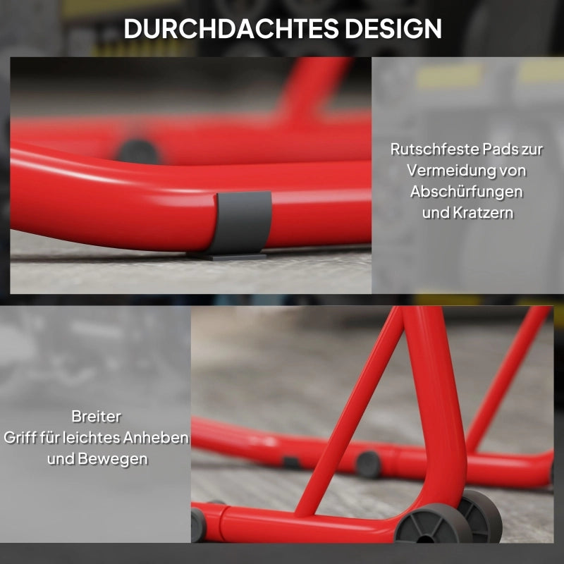 SUPPORTO MOTO in acciaio rosso, 544 kg, 35 x 38 x 64 cm