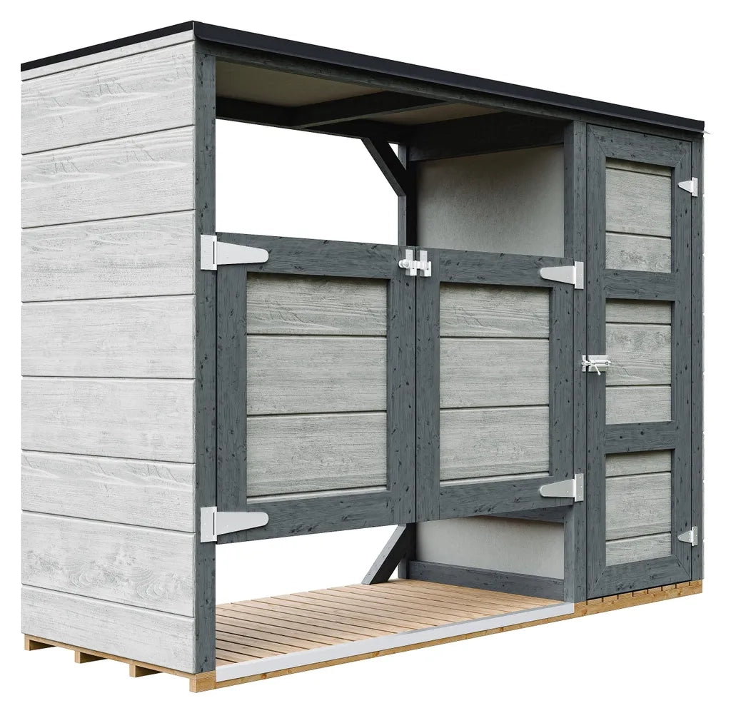Ricovero per bidoni da giardino 2x240L TIMBELA M981A-TUNDRA CAVERN