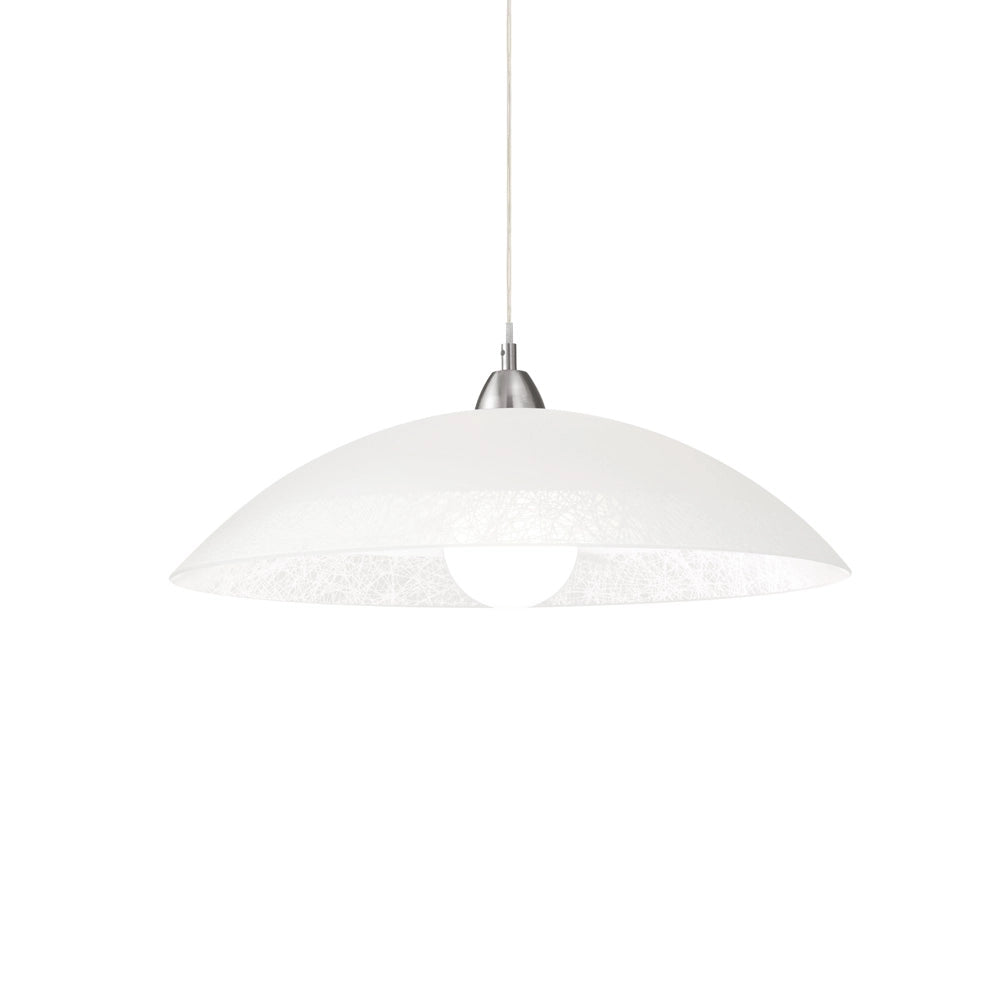 Sospensione Moderna Lana Vetro Bianco 1 Luce E27
