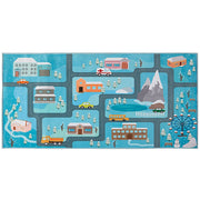 Tappeto Blu Poliestere Multicolore Bambini 80 x 150 cm per cameretta moderno