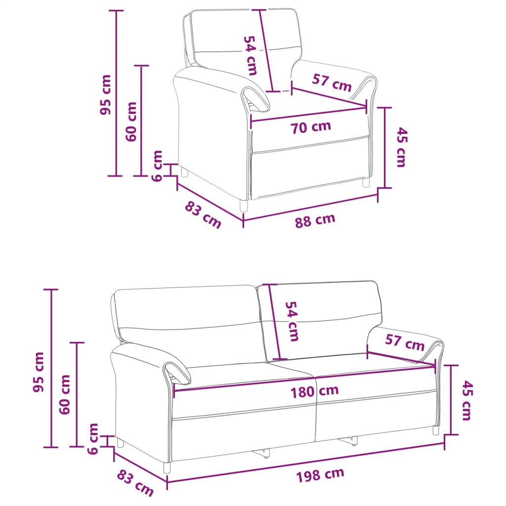 Set di divani 2 pz Giallo Scuro Tessuto 3424880