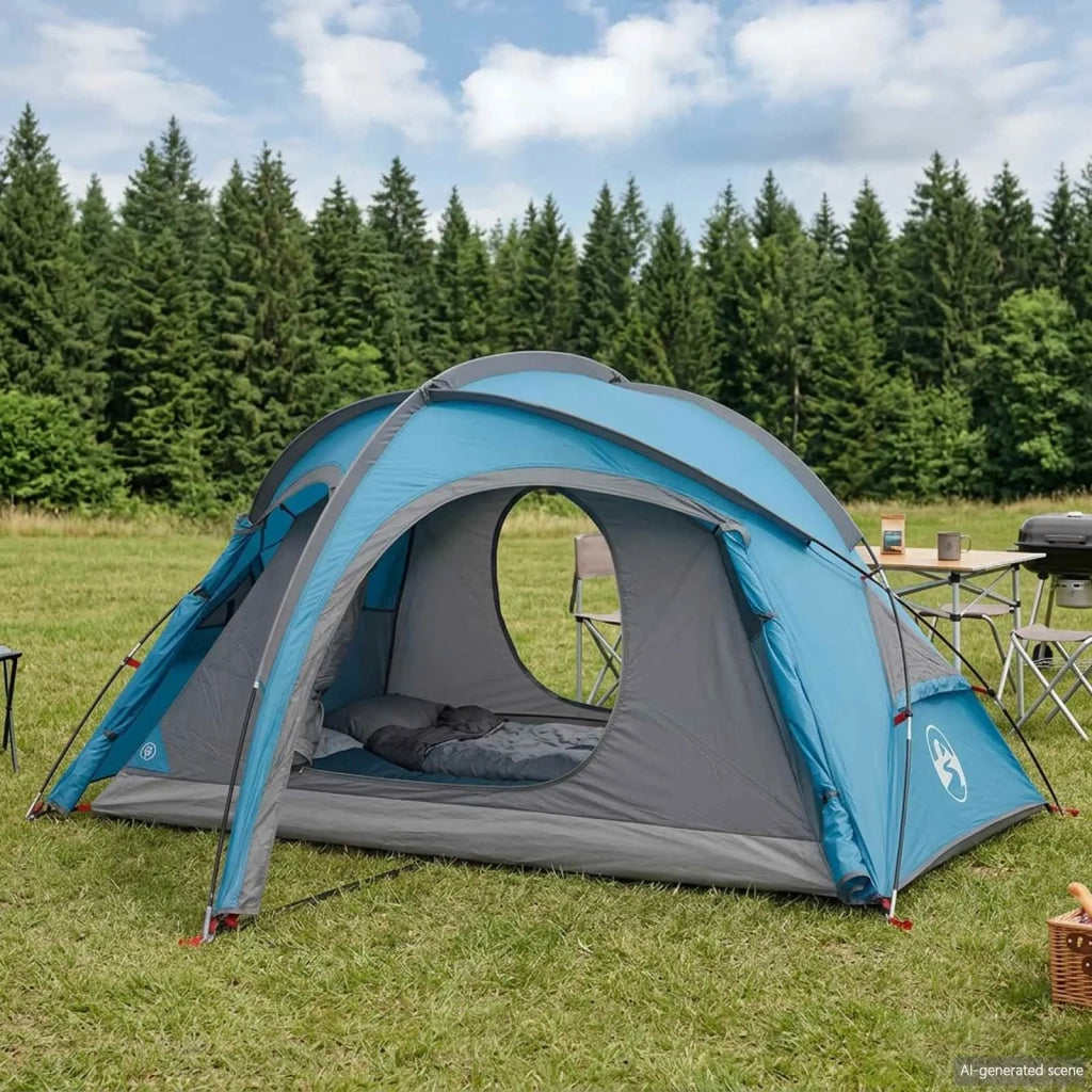 Tenda da trekking con telo impermeabile 2 persona 2 persone Blu 42042215