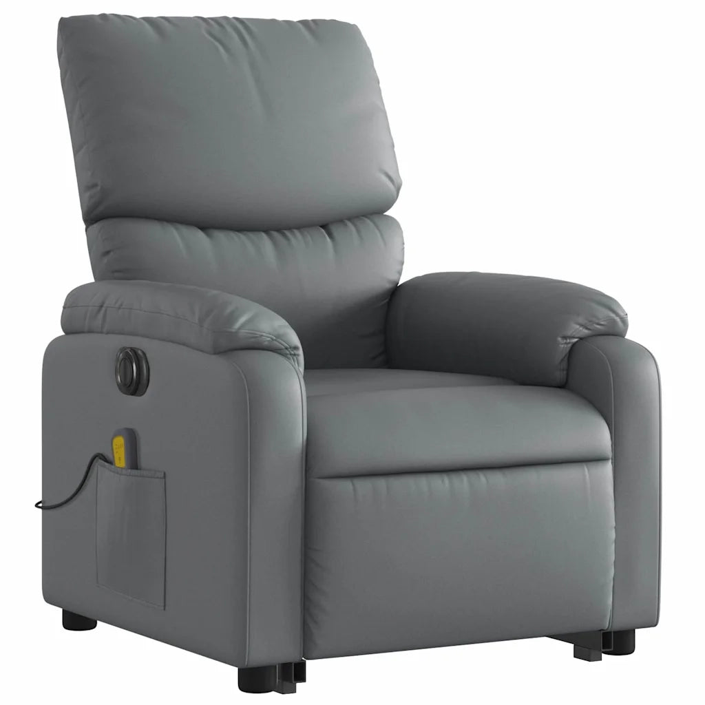 Poltrona Alzapersona Elettrica Reclinabile Grigio in Similpelle 3204910
