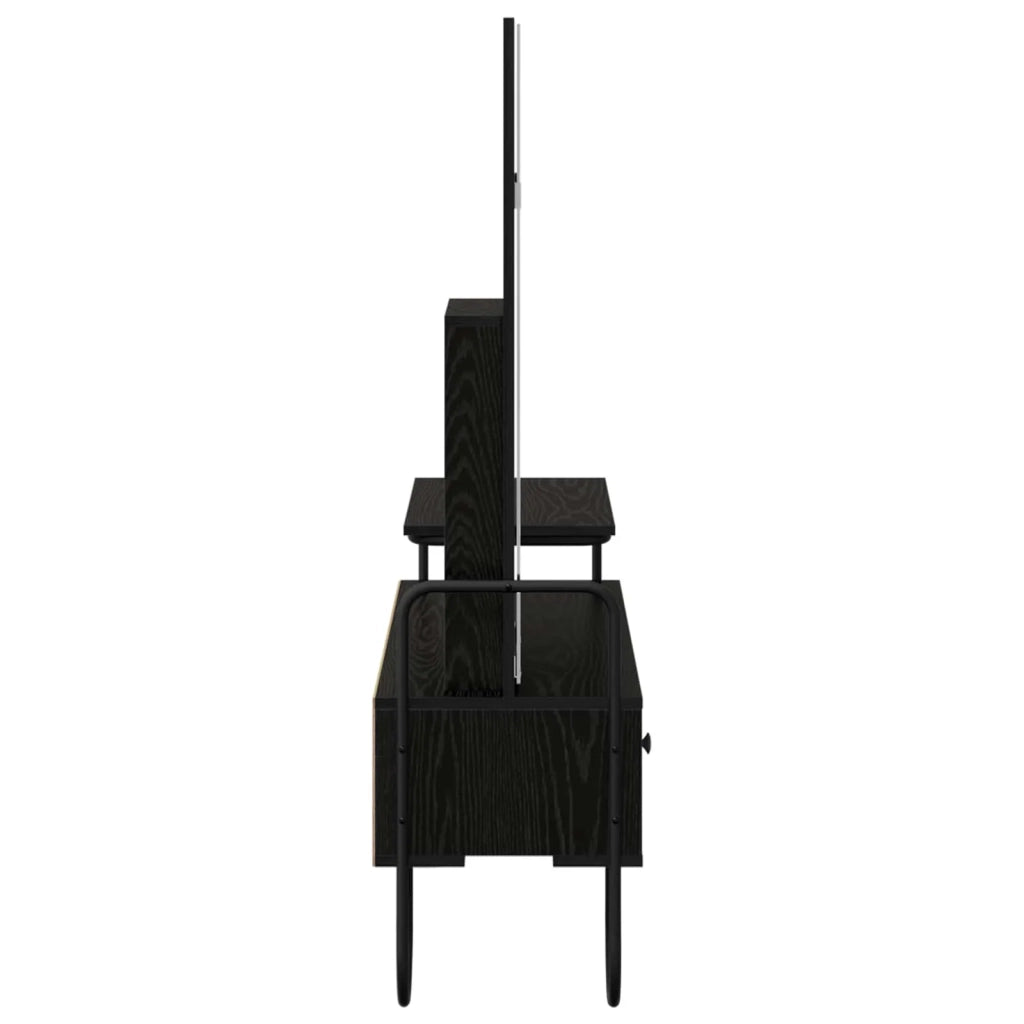 Tavolo da Trucco con cassetto Rovere Nero Legno ingegnerizzato 8007683