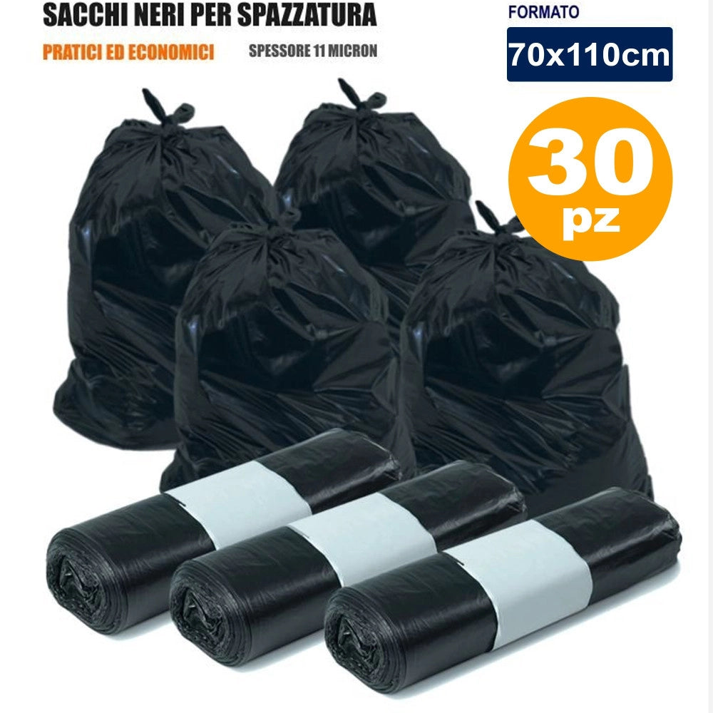 Trade Shop - 30 Sacchi Sacchetti Buste Per Immondizia Resistenti Ecologici Rifiuti Pattume -