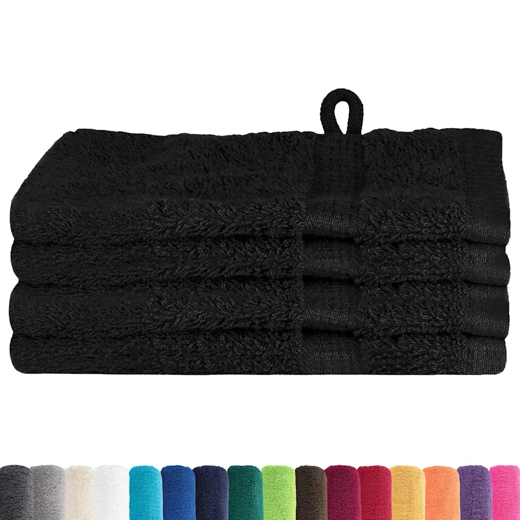 vidaXL Panni per il viso SOLUND 4 pcs Nero Cotone