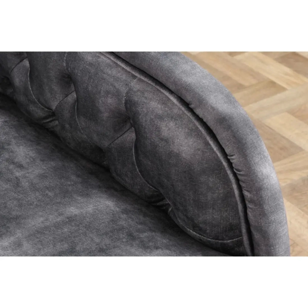 Méridienne EDGAR – Grigio scuro – Velluto stile barocco