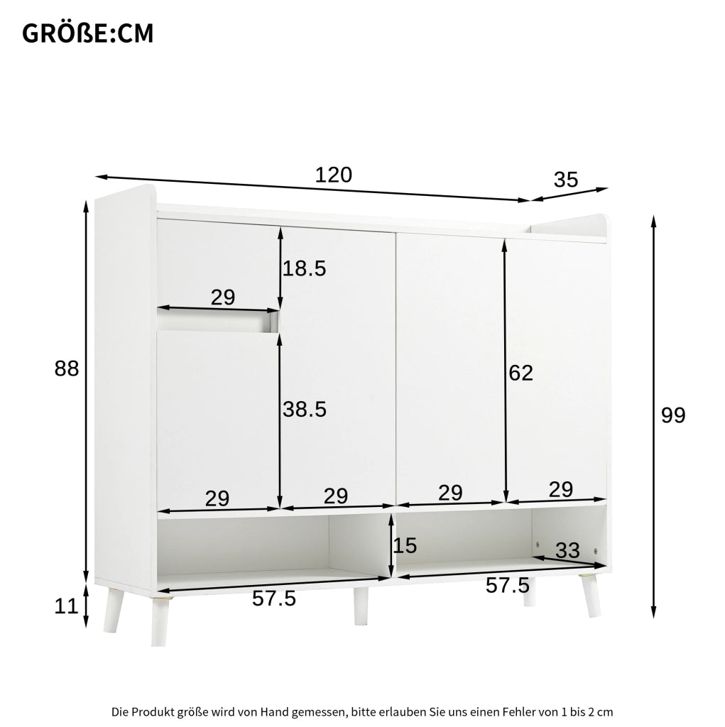 Credenza moderna con 4 ante, 1 cassetto e ripiano regolabile
