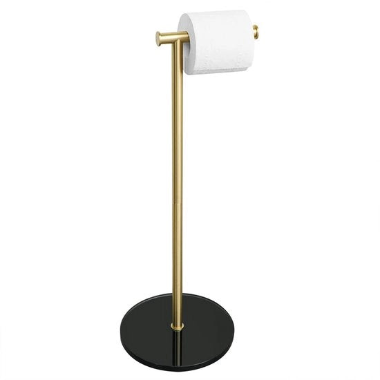 Supporto per carta igienica in posizione verticale Supporto per carta igienica in posizione verticale con piede in vetro resistente all'urto Nero supporto per carta igienica in acciaio inossidabile per bagno e area sanitaria