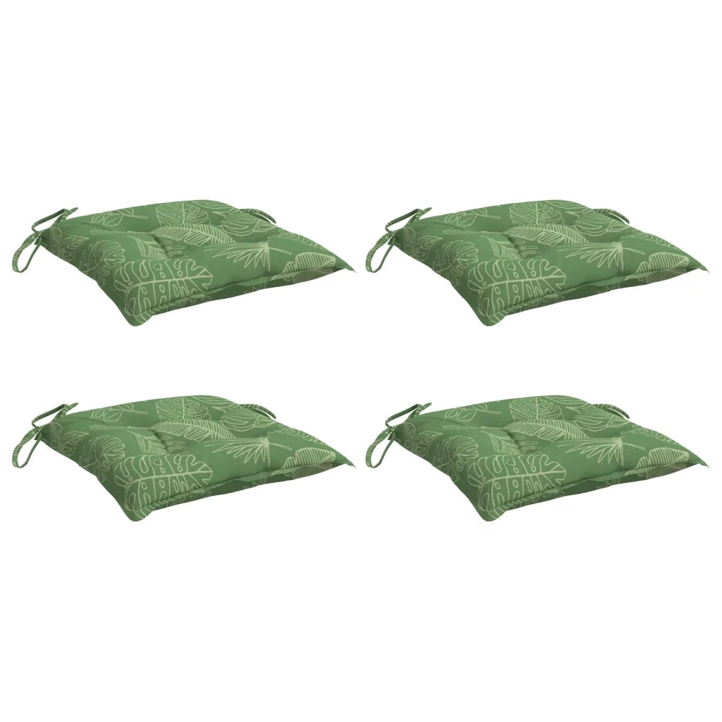 Cuscini per Sedia 4pz Motivo a Foglie 50x50x7 cm Tessuto 361556