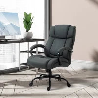 Sedia da Ufficio, Sedia da Scrivania Ergonomica, Sedia Girevole con Braccioli Imbottiti, fino a 220 kg, Grigio
