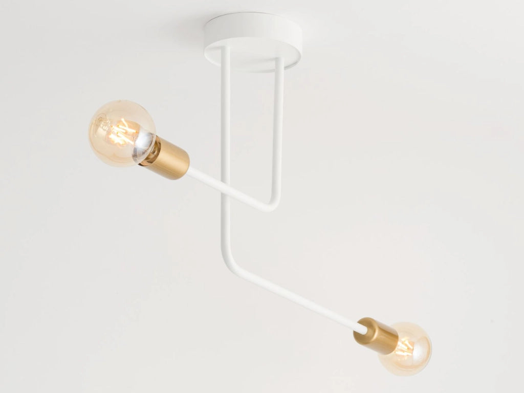 Plafoniera loft bianco oro Gino 2xE27 15W Sigma Lighting