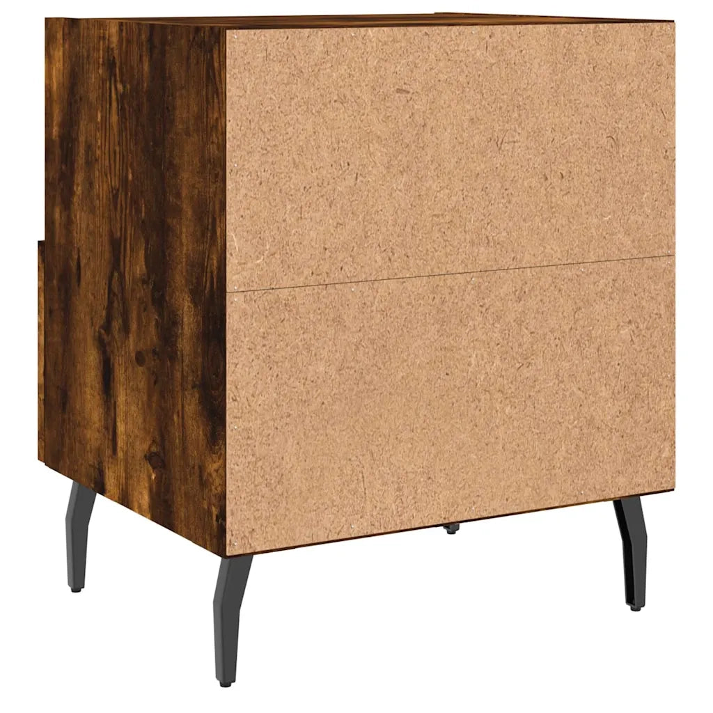 Comodini 2 pz Rovere Fumo 40x35x47,5 cm in Legno Multistrato 827479