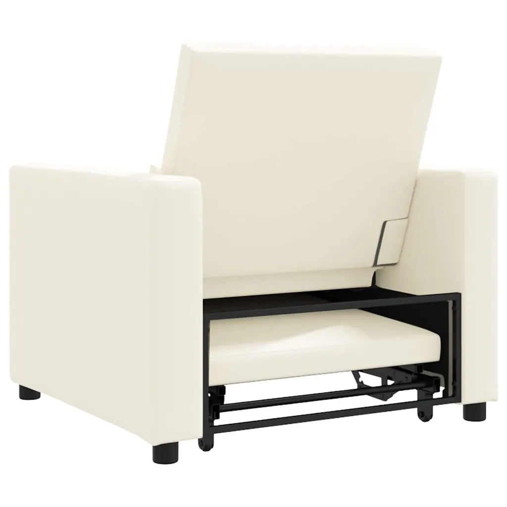 vidaXL Divano Letto Singolo Bianco crema 90 x 165 x 87 cm Tela