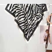 Sciarpa da donna in seta verde stampata, stile coreano, alla moda e versatile, sciarpa/fascia per il collo decorativa.