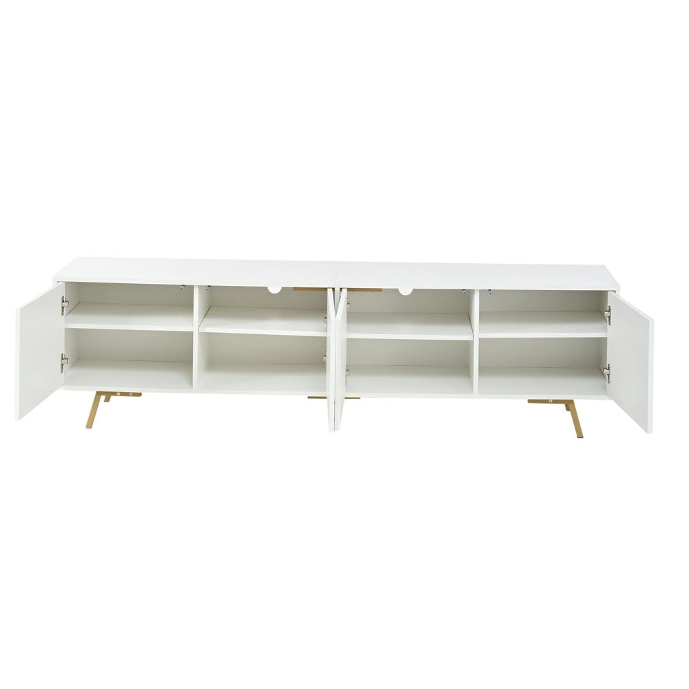 Mobile TV Soggiorno con Ante ¨C Xylo ¨C Bianco/Oro, 190x40x51,5 cm