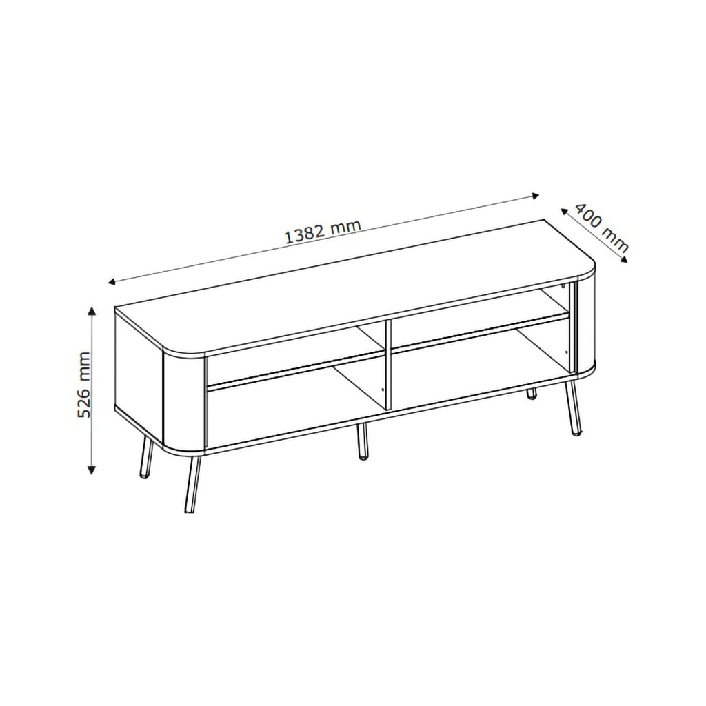 Limi, Mobile Porta tv 2 Cassetti, 138x40x53h cm Nero
