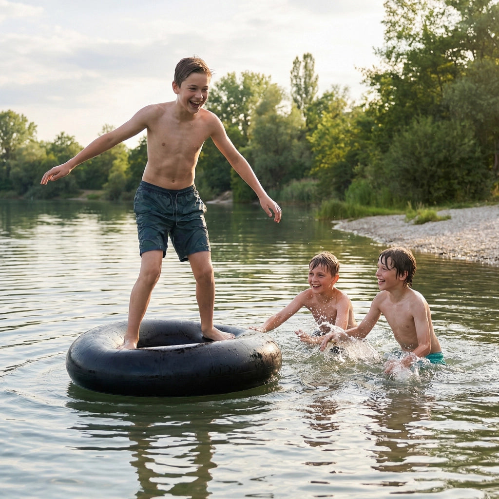 Camera d'aria resistente gomma slittino neve galleggiante fluviale valvola, Camera d'aria slittino invernale piscina tubo 93cm