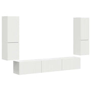 Set mobile TV Montaggio a parete 4 pz | Armadietto TV | Mobile Porta TV Bianco Legno multistrato