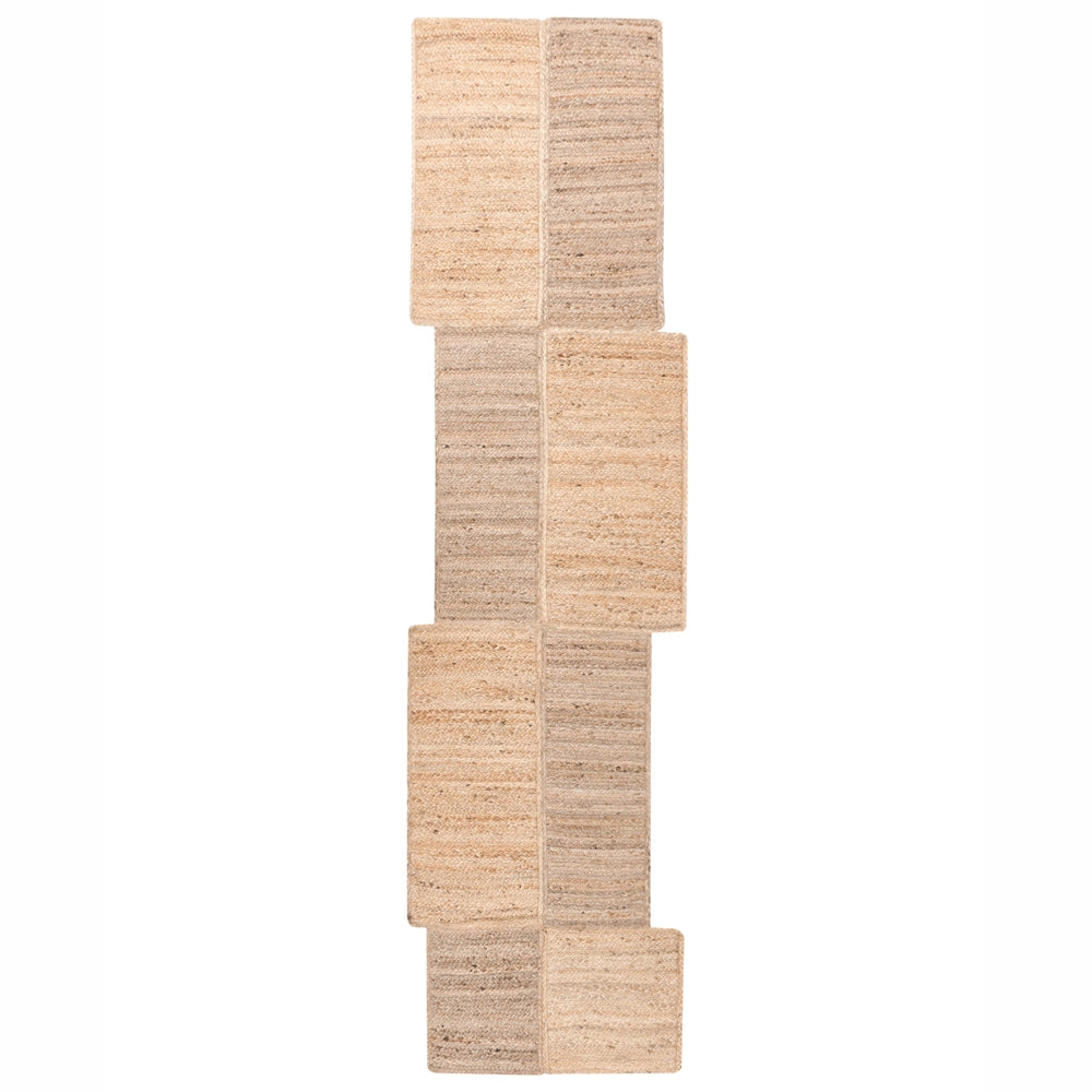 Tappeto beige in juta 80 x 300 cm Asimmetrico intrecciato Stile rustico Soggiorno Camera da letto