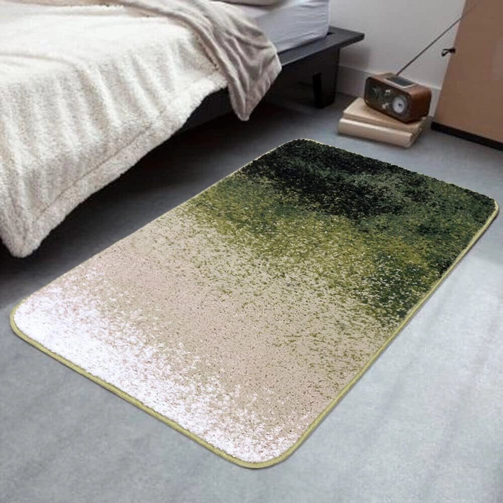 Tappeto Bagno Camera 60x100 cm Sfumato Moderno Morbido Antiscivolo Scendiletto Shaggy Verde