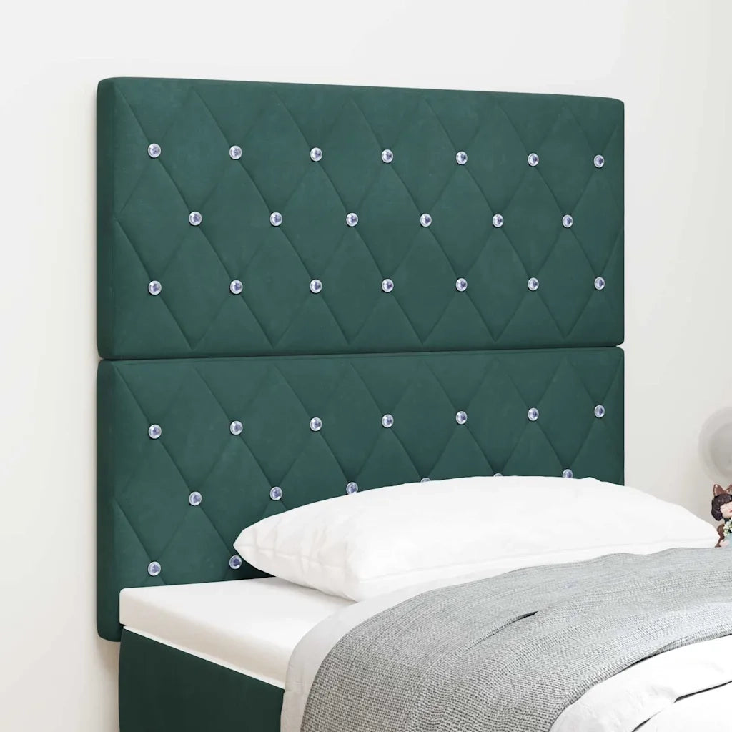 Testiera LED con testiera Verde Scuro 90 cm Poliestere 3338351