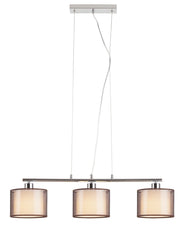 Lampadario Rabalux Anastasia 3xE27 cromo/marrone Ø80 cm
