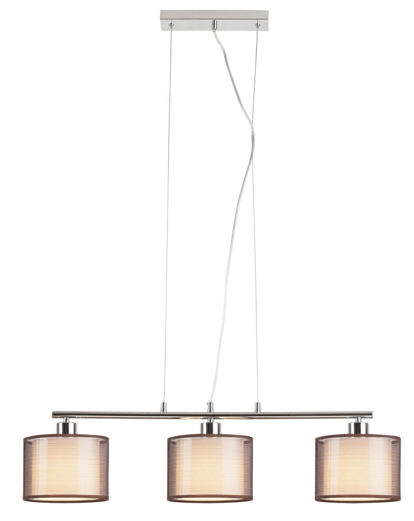 Lampadario Rabalux Anastasia 3xE27 cromo/marrone Ø80 cm