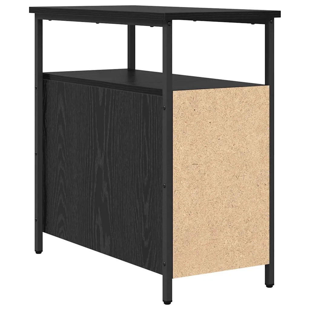 vidaXL Armadio da Notte Rovere nero 30 x 60 x 60 cm Legno multistrato