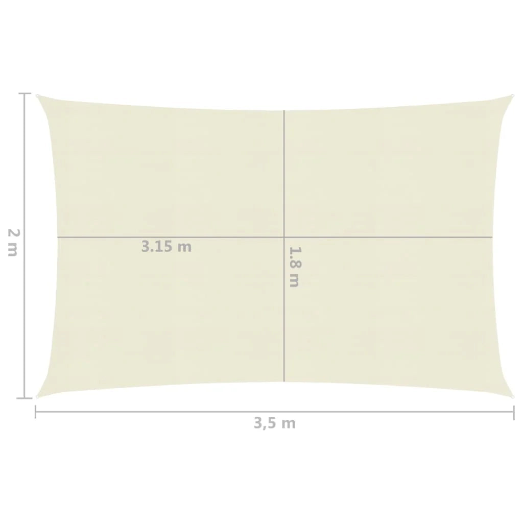 Vela ombreggiante/ombrellone 160 g/m² crema 2 x 3,5 m HDPE 02_0009072