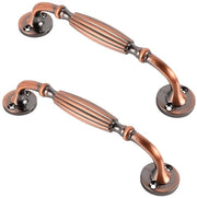 Maniglia di apertura porta 128 mm - Stile Vintage - Rilievo zincato - Maniglia di apertura porta - Piatte di maniglia - Facile e elegante - Maniglia di apertura