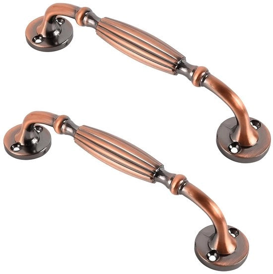 Maniglia di apertura porta 128 mm - Stile Vintage - Rilievo zincato - Maniglia di apertura porta - Piatte di maniglia - Facile e elegante - Maniglia di apertura