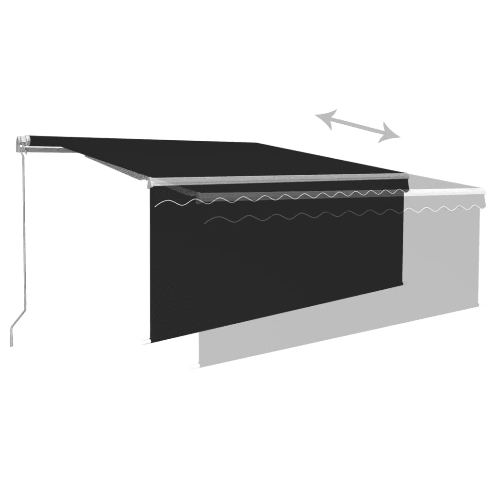 Tenda da Sole Retrattile Manuale con Parasole 3x2,5 m Antracite 3069259
