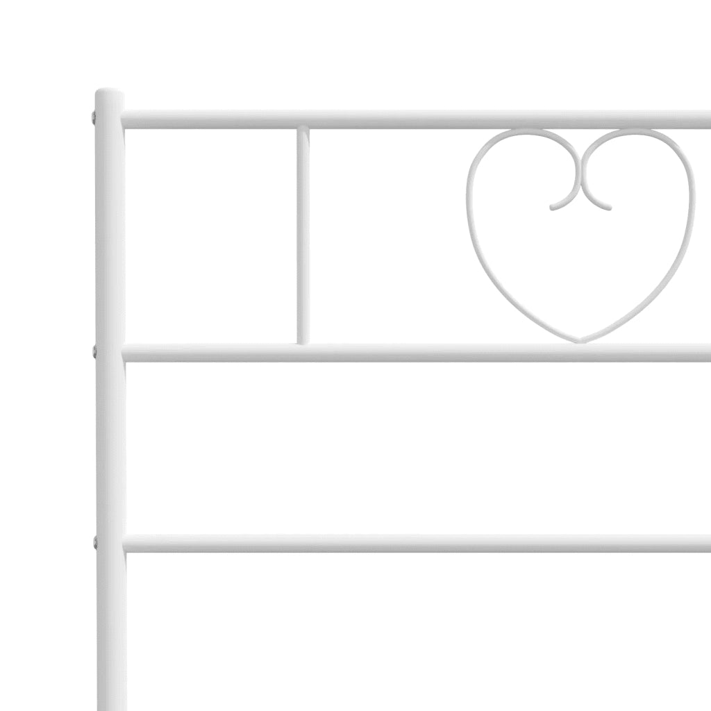 Giroletto con Testiera e Pediera Metallo Bianco 107x203 cm 355526