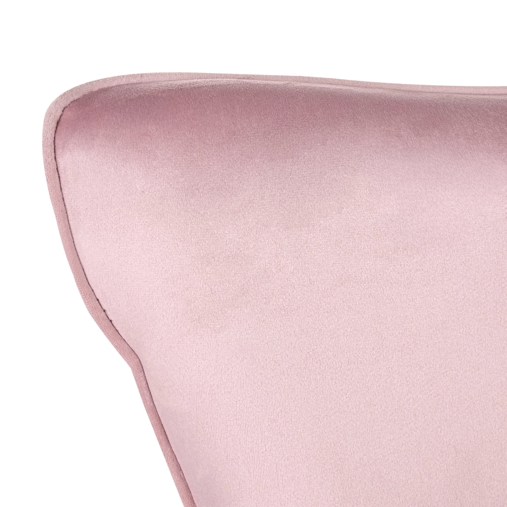Sedia da ufficio in velluto rosa pastello con meccanismo a gas regolabile in altezza completamente girevole braccioli arrotondati stile moderno