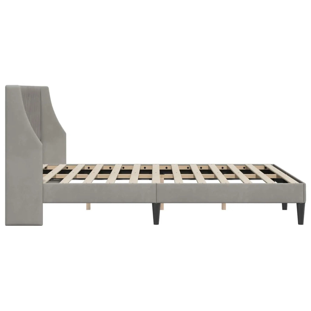 Struttura del letto Grigio chiaro 120 x 190 cm Velluto