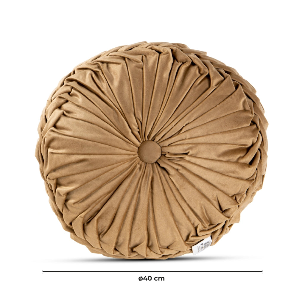 Cuscino Rotondo Zucca Effetto Velluto Circolari Per Divano Decorativo Letto 40 Cm  Oro