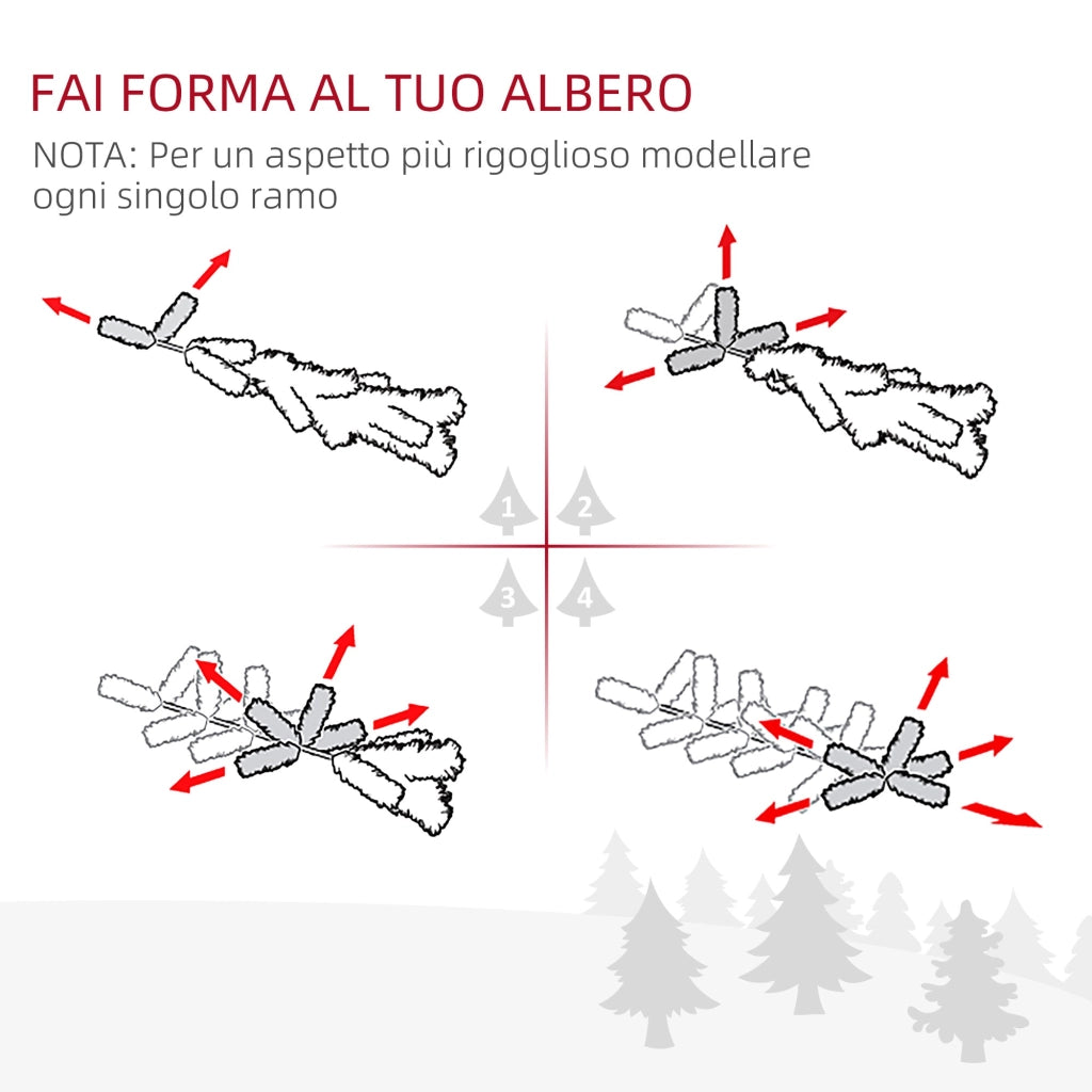Albero di Natale Artificiale 180 cm 696 Rami  Pino Verde