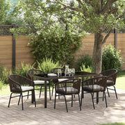Set da Pranzo per Giardino 7 pcs Marrone