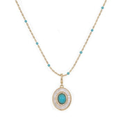 Collana di perle di cristallo turchese