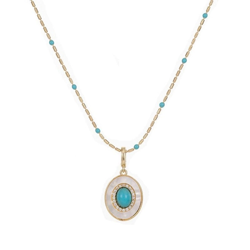 Collana di perle di cristallo turchese